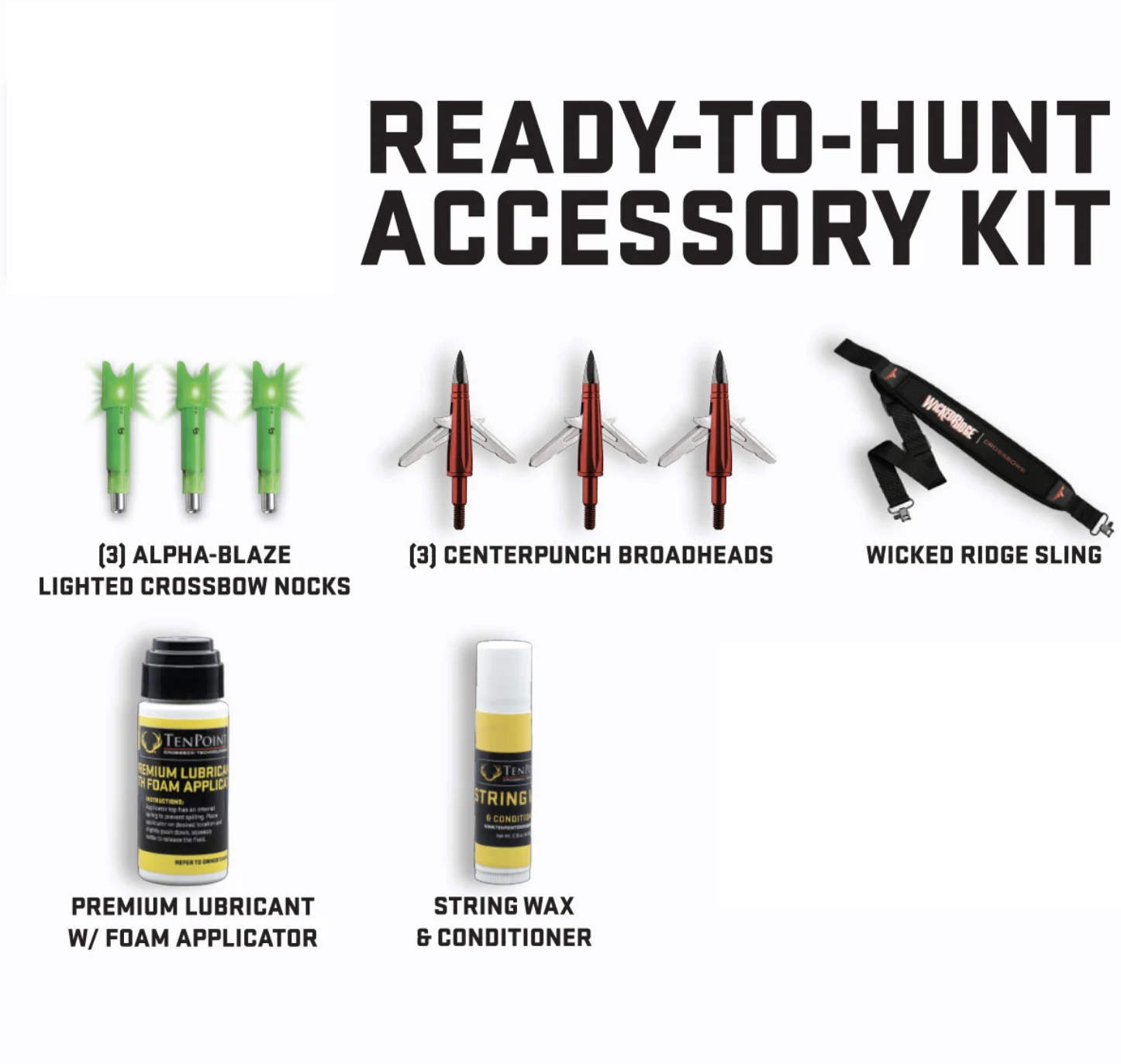 Wicked Ridge Accessory Kit (CenterPunch, Alpha-Blaze, Sling, Lubes)